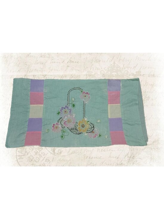 Unbranded Other - Pillow Case Cover 1950s Hand Embroidered Floral Baby Nursery 22"